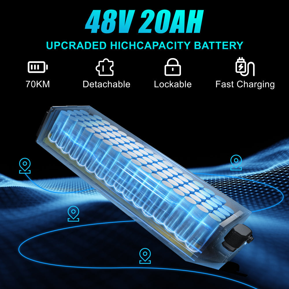 HX X9B 1000W Off-Road Electric Scooter with 48V 20Ah Battery, 10" Tires, 40KM/H