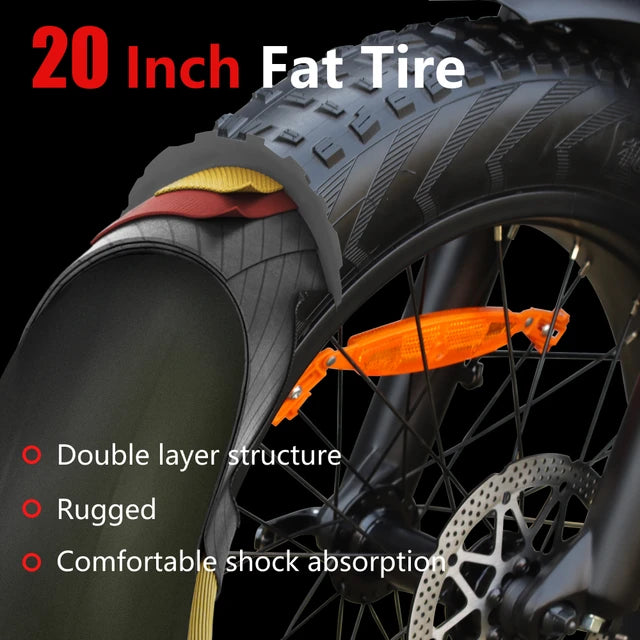 HX Q3 2000W Fat Tire All-Terrain E-Bike - mit kostenlosem Schutzblech und Gepäckträger