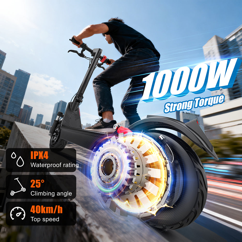 HX X9B 1000W Off-Road Electric Scooter with 48V 20Ah Battery, 10" Tires, 40KM/H