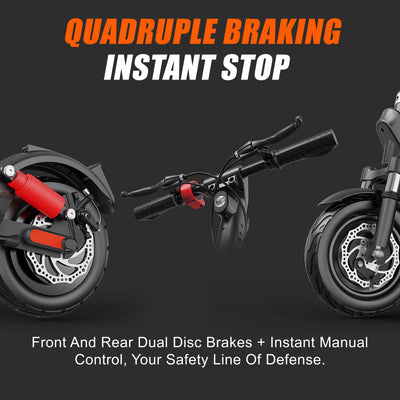 HX X9B 1000W Off-Road Electric Scooter with 48V 20Ah Battery, 10" Tires, 40KM/H